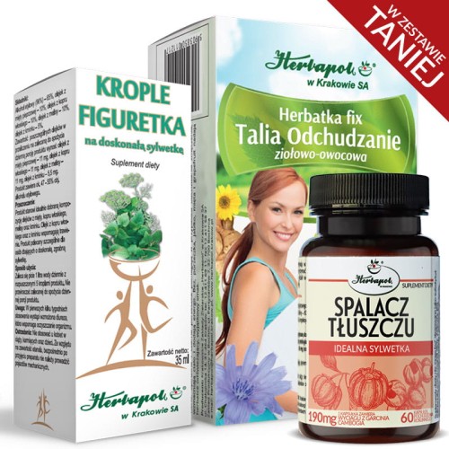 Zestaw Odchudzanie - spalacz tłuszczu + krople figuretka + talia odchudzanie