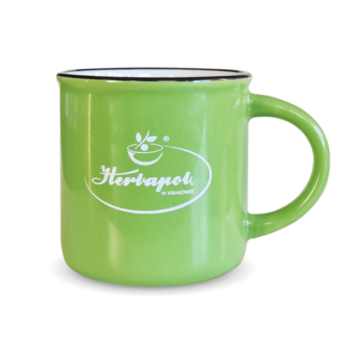 Kubek ceramiczny 300ml zielono-biały