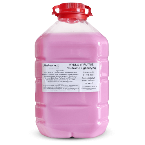Mydło w płynie neutralne z gliceryną 3l