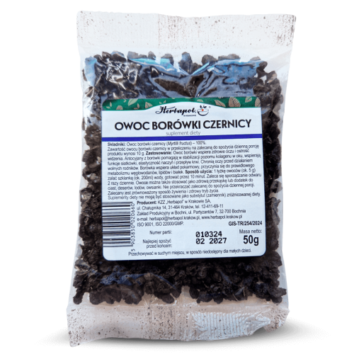 Owoc borówki czernicy 50g suplement diety